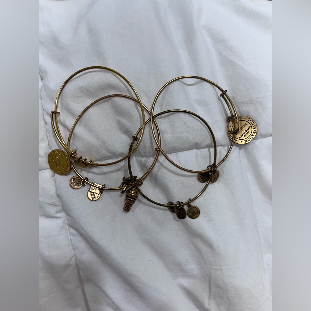 Alex and ani gold bracelets